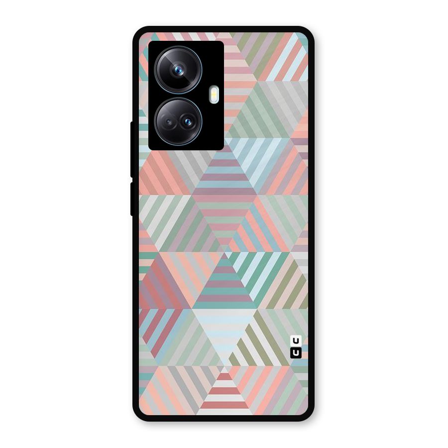 Abstract Triangle Lines Metal Back Case for Realme 10 Pro Plus