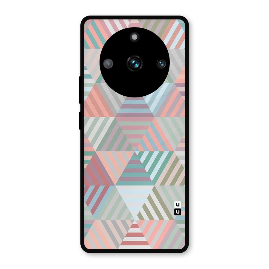 Abstract Triangle Lines Metal Back Case for Realme 11 Pro