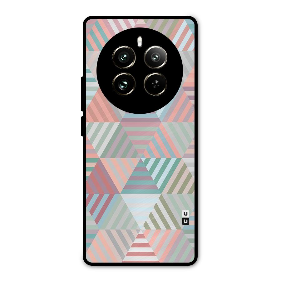 Abstract Triangle Lines Metal Back Case for Realme 12 Pro