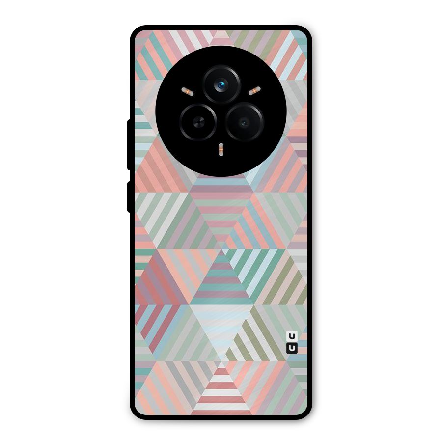 Abstract Triangle Lines Metal Back Case for Realme 14 Pro Plus
