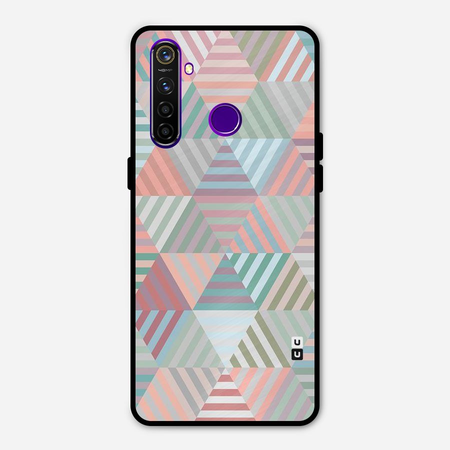 Abstract Triangle Lines Metal Back Case for Realme 5 Pro