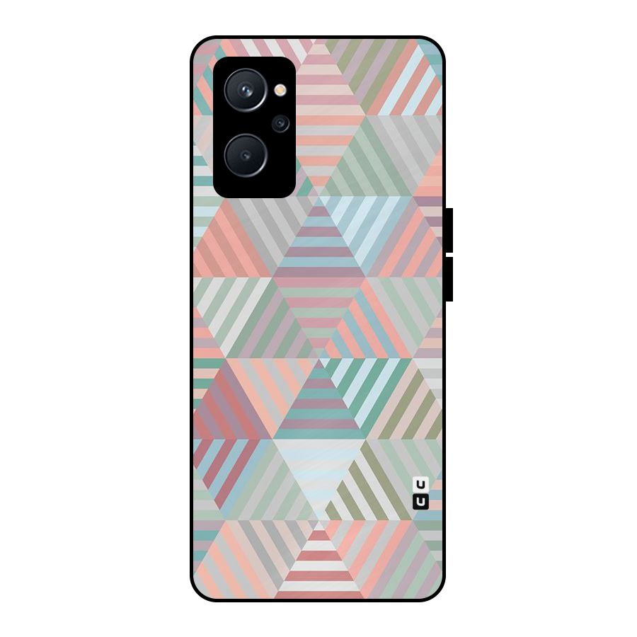 Abstract Triangle Lines Metal Back Case for Realme 9i 5G