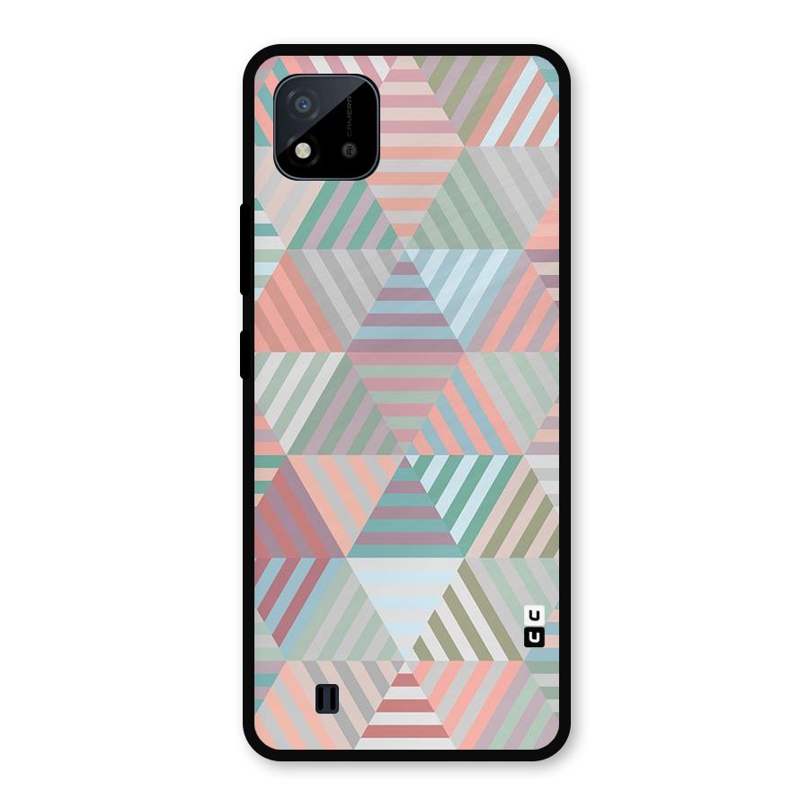 Abstract Triangle Lines Metal Back Case for Realme C11 2021