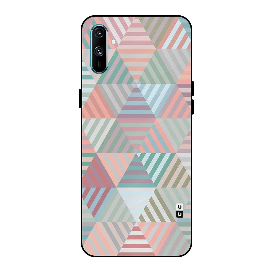 Abstract Triangle Lines Metal Back Case for Realme C3