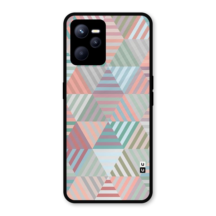 Abstract Triangle Lines Metal Back Case for Realme C35