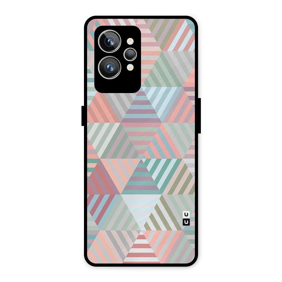 Abstract Triangle Lines Metal Back Case for Realme GT2 Pro