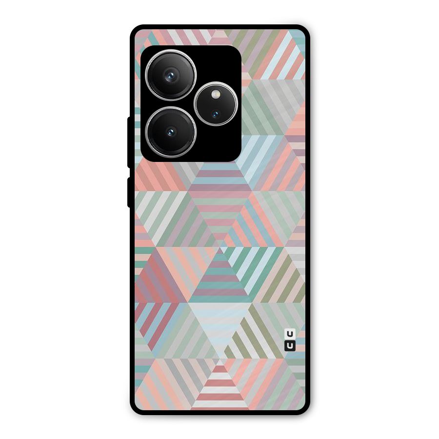 Abstract Triangle Lines Metal Back Case for Realme GT 6