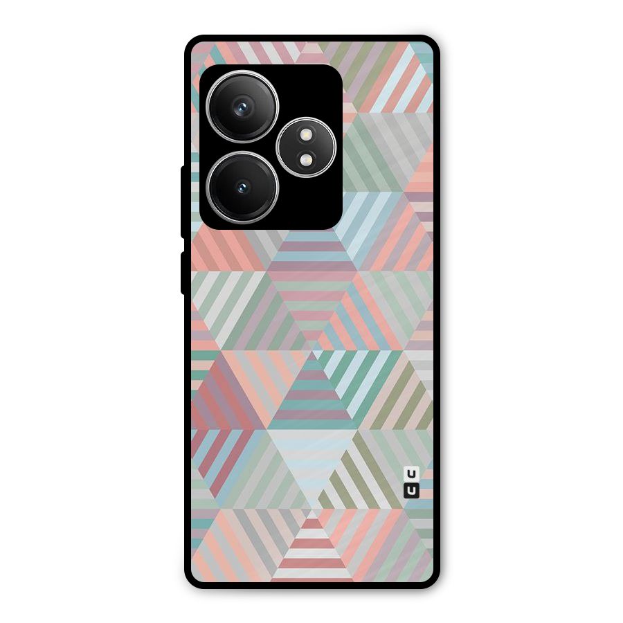 Abstract Triangle Lines Metal Back Case for Realme GT 6T
