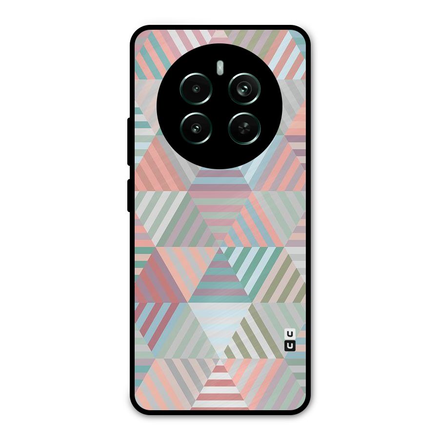 Abstract Triangle Lines Metal Back Case for Realme Narzo 70 Pro