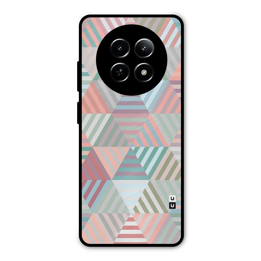Abstract Triangle Lines Metal Back Case for Realme Narzo 70x 5G
