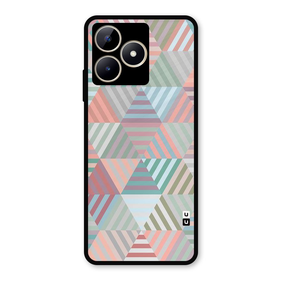 Abstract Triangle Lines Metal Back Case for Realme Narzo N53