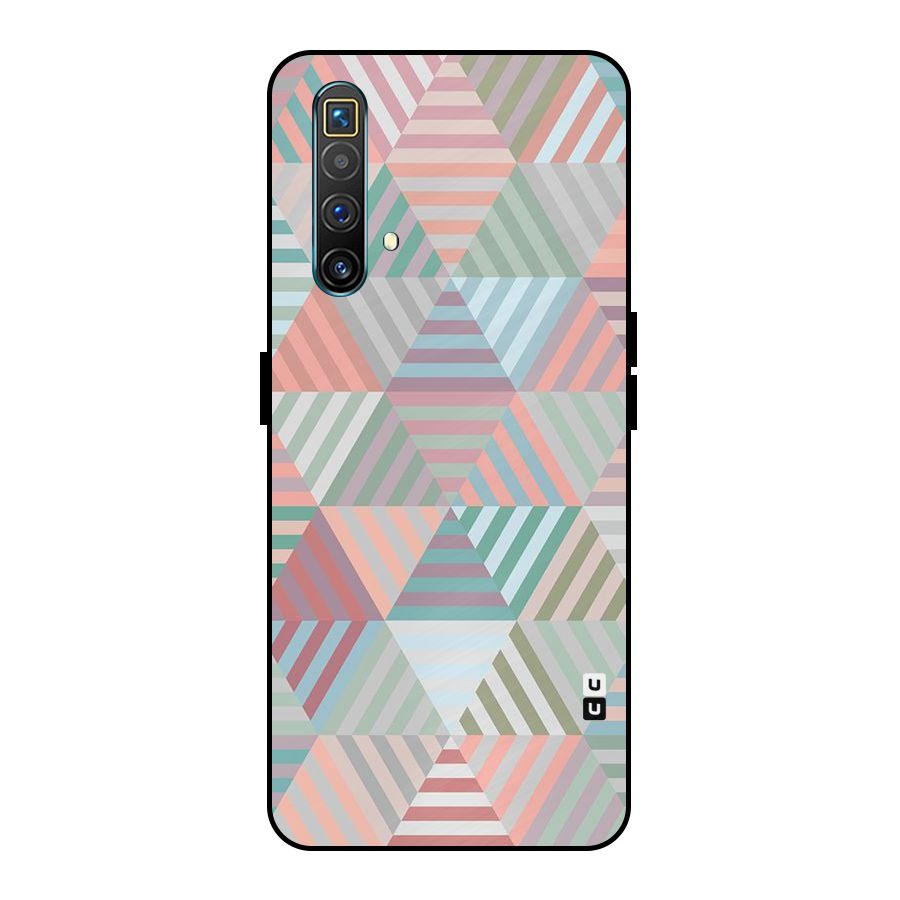 Abstract Triangle Lines Metal Back Case for Realme X3