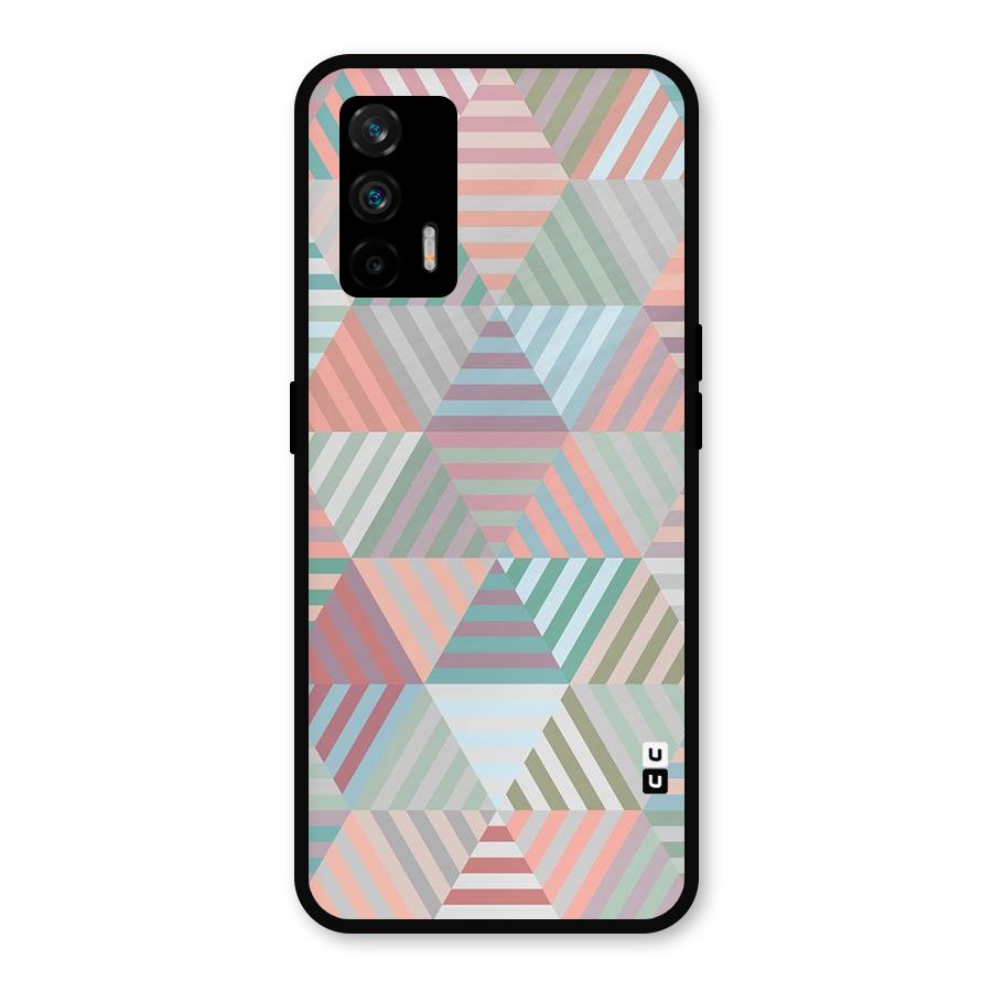 Abstract Triangle Lines Metal Back Case for Realme X7 Max
