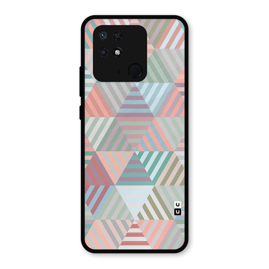Abstract Triangle Lines Metal Back Case for Redmi 10 Power