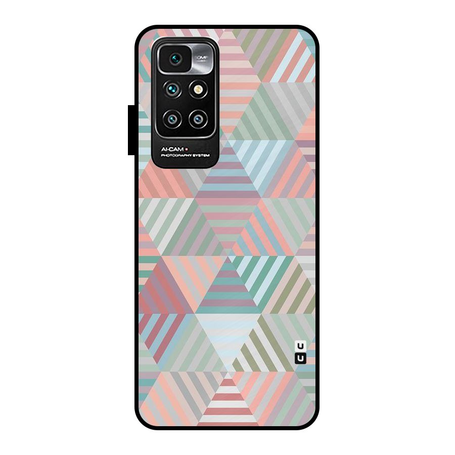 Abstract Triangle Lines Metal Back Case for Redmi 10 Prime