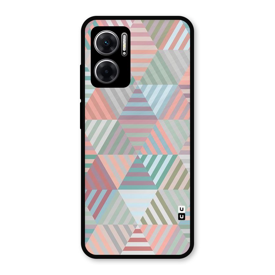 Abstract Triangle Lines Metal Back Case for Redmi 11 Prime 5G