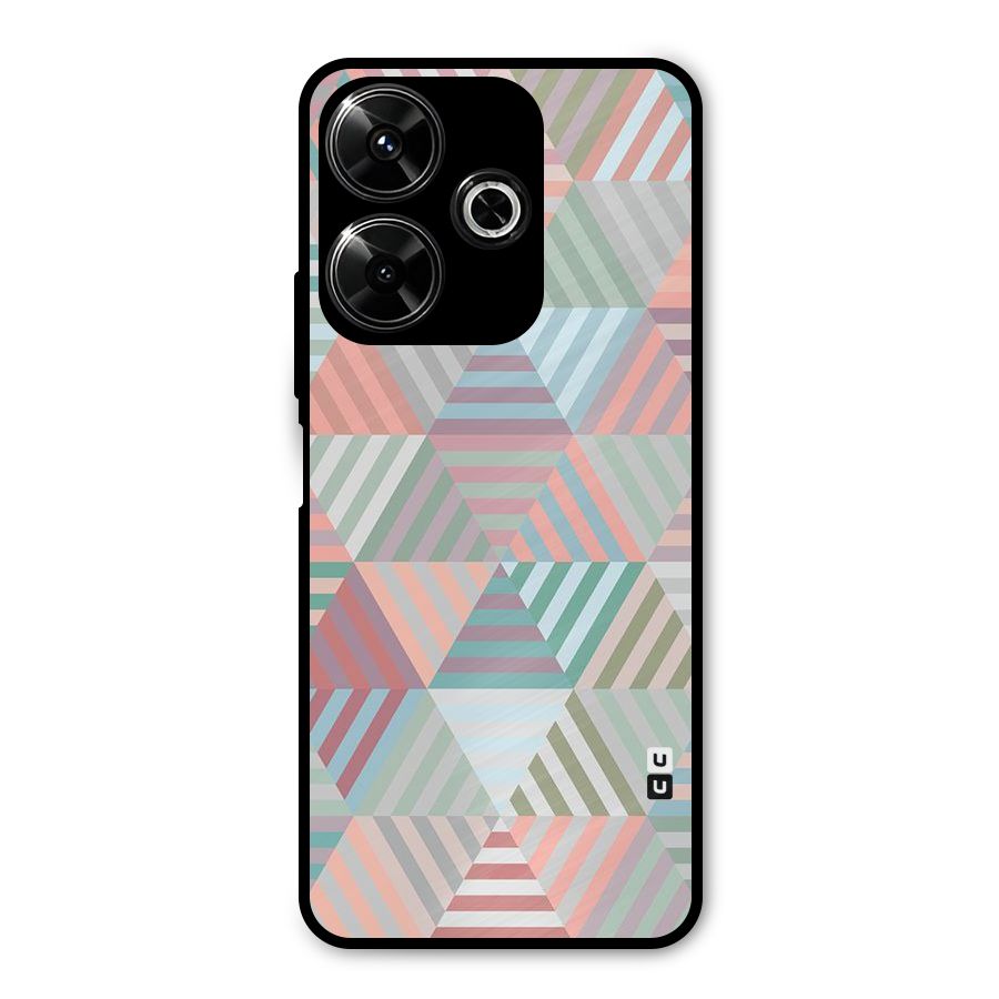 Abstract Triangle Lines Metal Back Case for Redmi 13 5G
