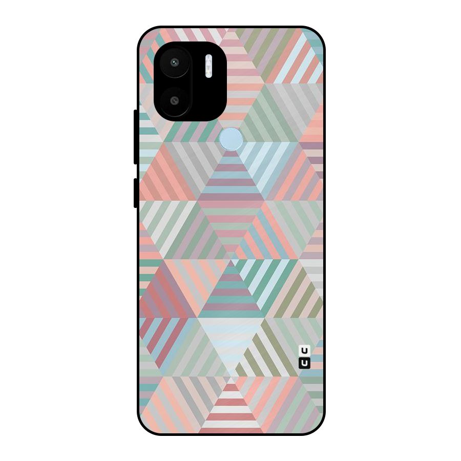 Abstract Triangle Lines Metal Back Case for Redmi A2+