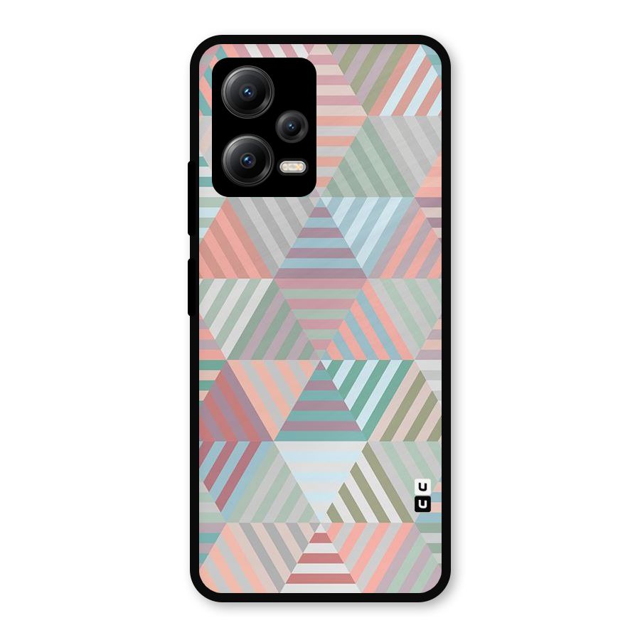 Abstract Triangle Lines Metal Back Case for Redmi Note 12 5G
