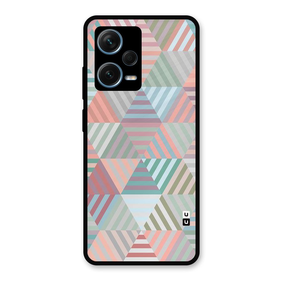 Abstract Triangle Lines Metal Back Case for Redmi Note 12 Pro Plus 5G