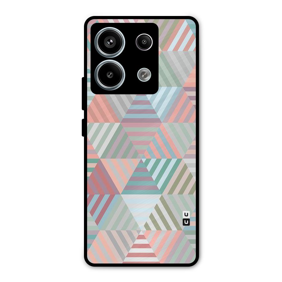 Abstract Triangle Lines Metal Back Case for Redmi Note 13 Pro 5G
