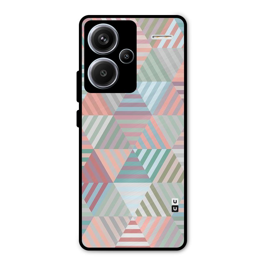 Abstract Triangle Lines Metal Back Case for Redmi Note 13 Pro Plus