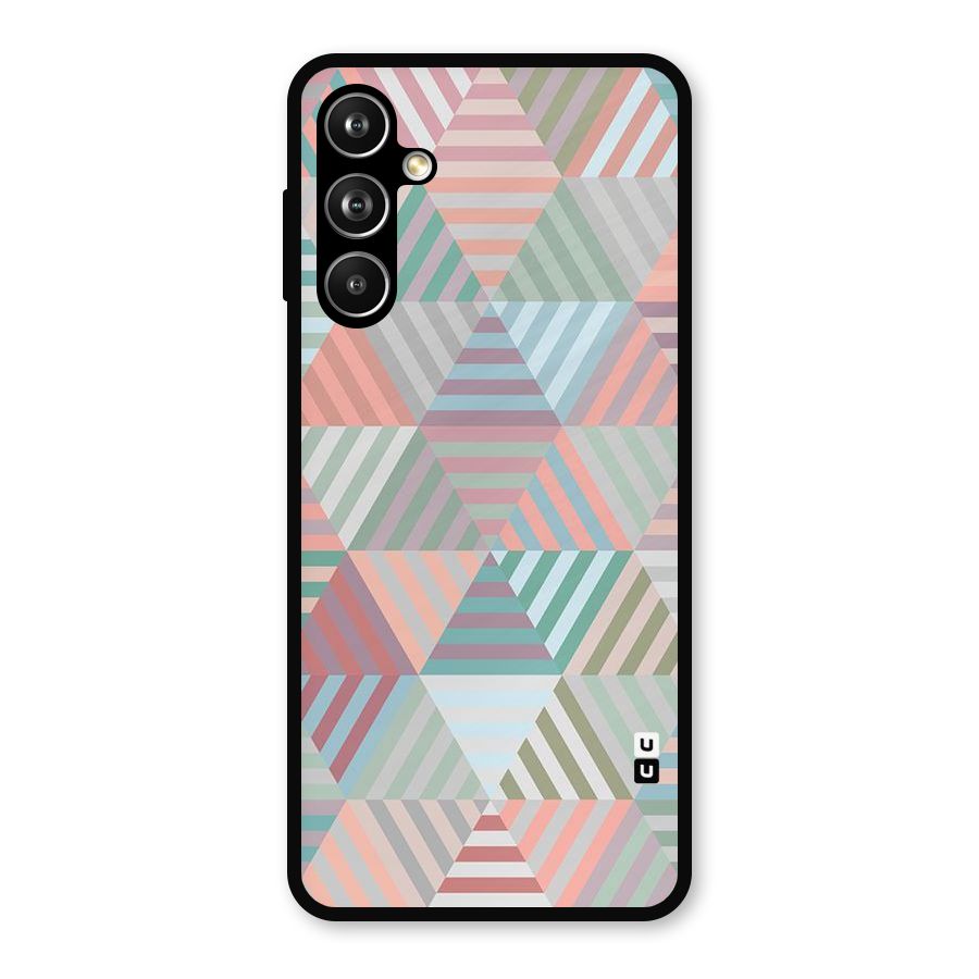 Abstract Triangle Lines Metal Back Case for Samsung Galaxy M54