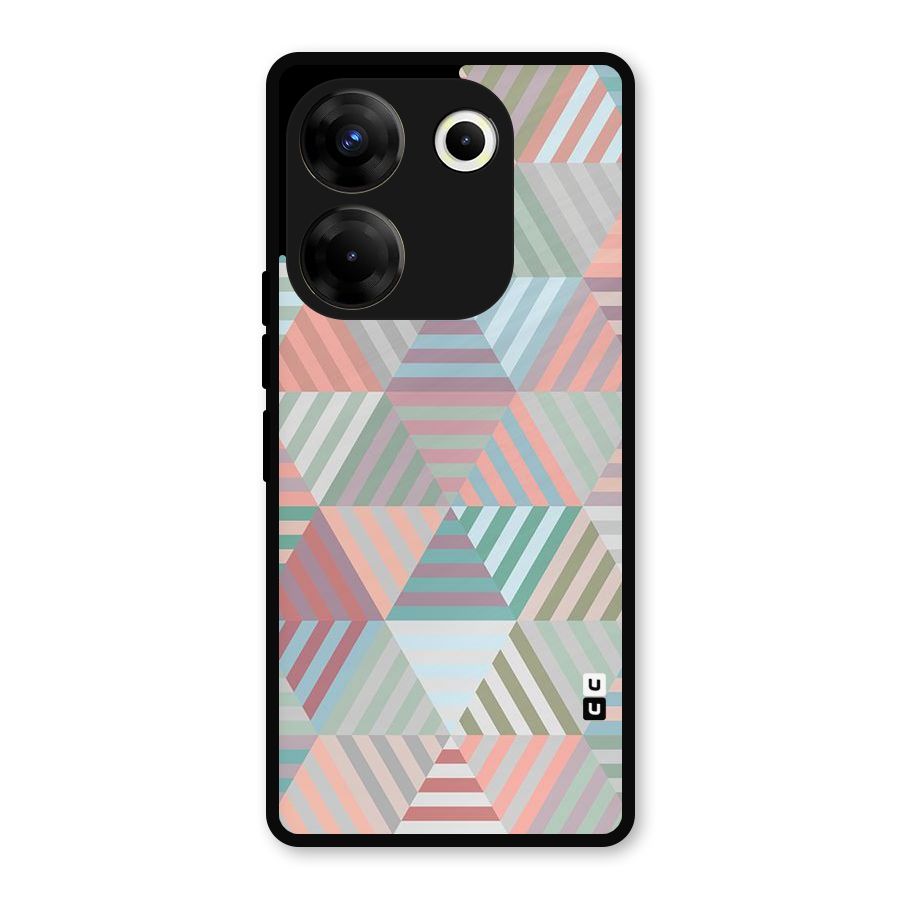 Abstract Triangle Lines Metal Back Case for Tecno Camon 20 Pro