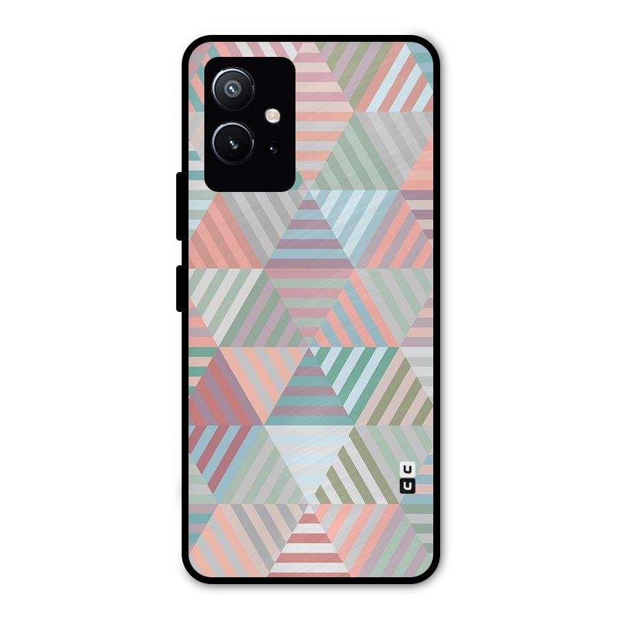 Abstract Triangle Lines Metal Back Case for Vivo T1 5G