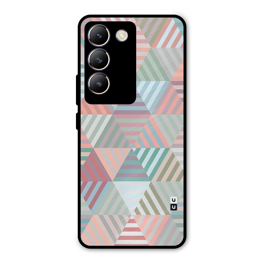 Abstract Triangle Lines Metal Back Case for Vivo T3 5G