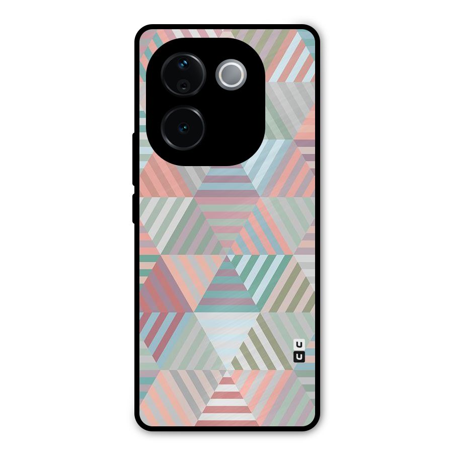 Abstract Triangle Lines Metal Back Case for Vivo T3 Pro