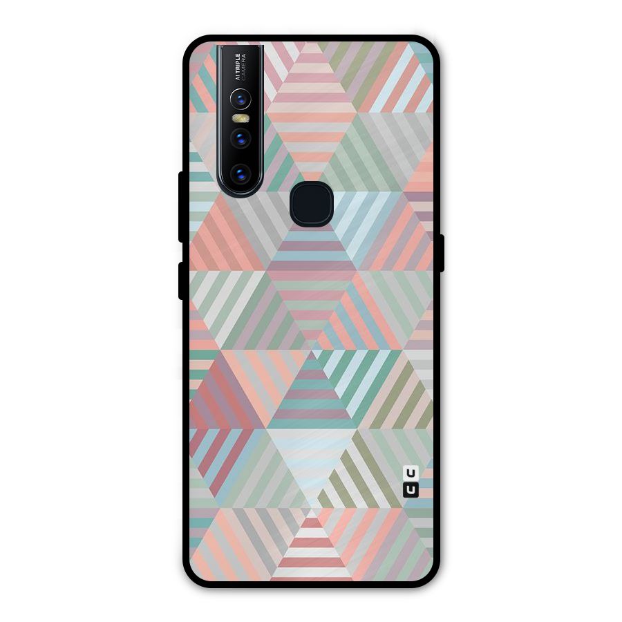 Abstract Triangle Lines Metal Back Case for Vivo V15