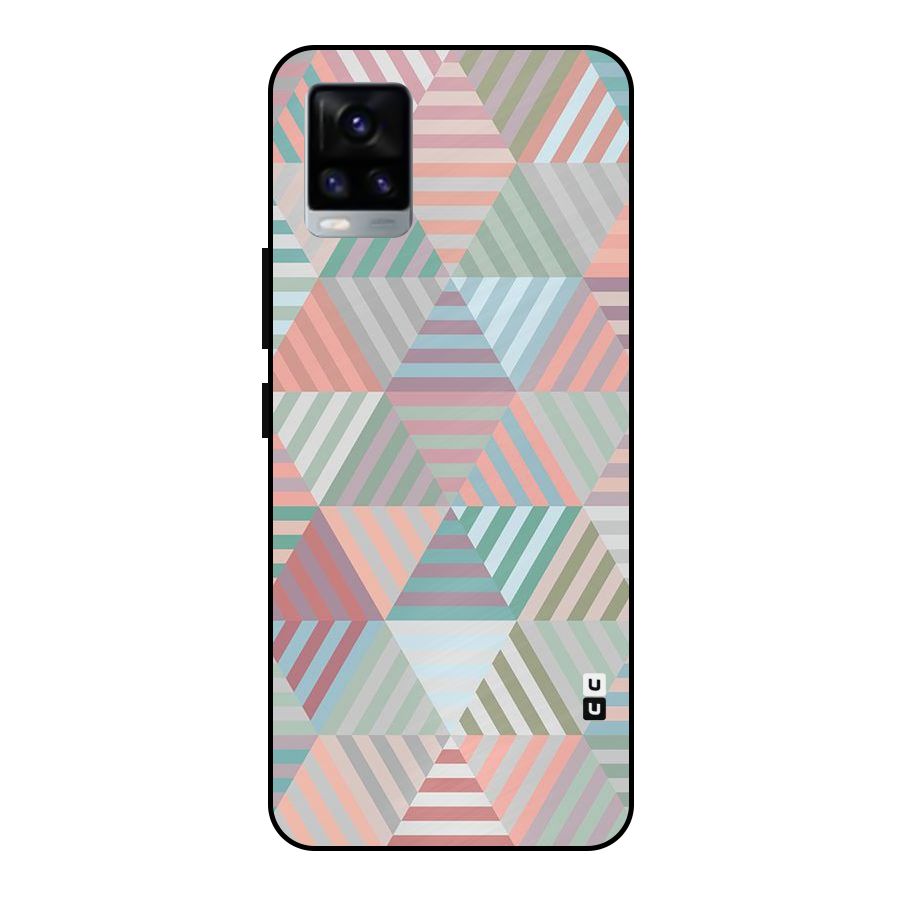 Abstract Triangle Lines Metal Back Case for Vivo V20 2021