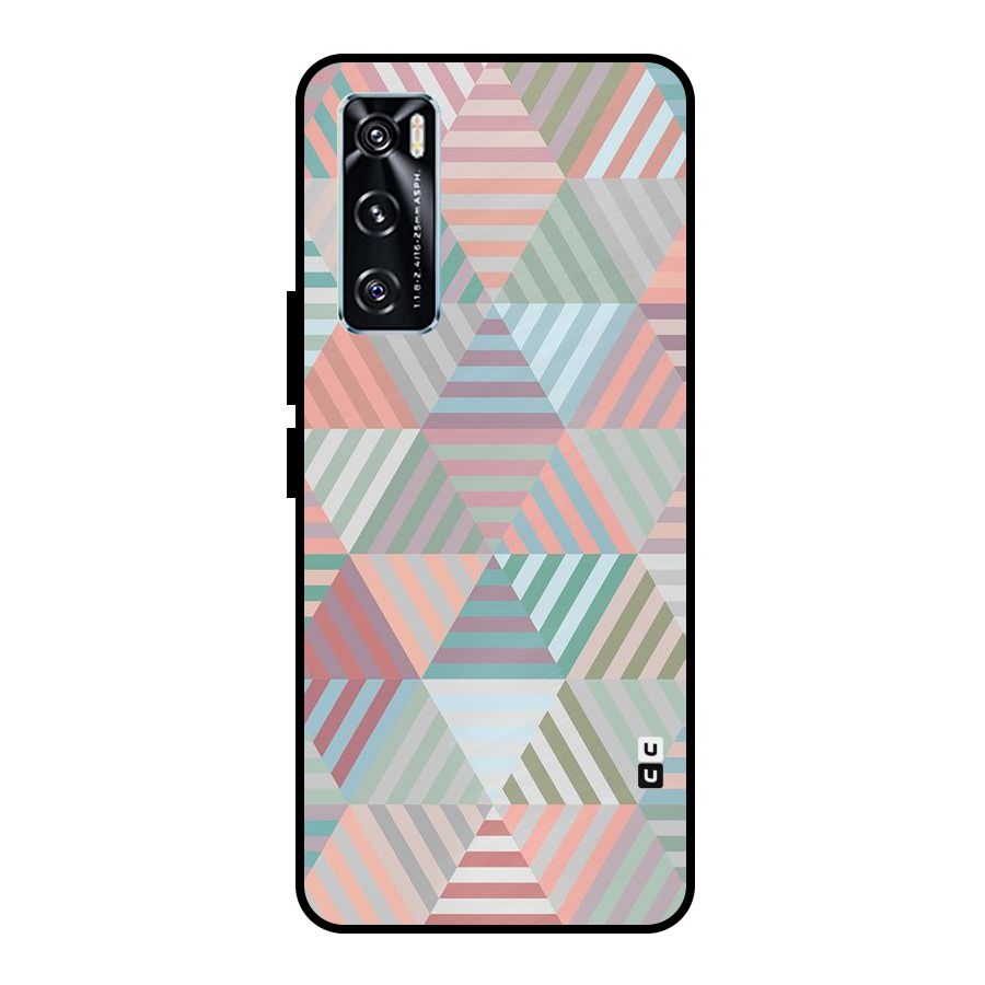 Abstract Triangle Lines Metal Back Case for Vivo V20 SE