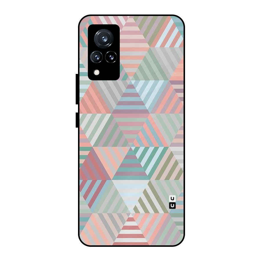 Abstract Triangle Lines Metal Back Case for Vivo V21 5G