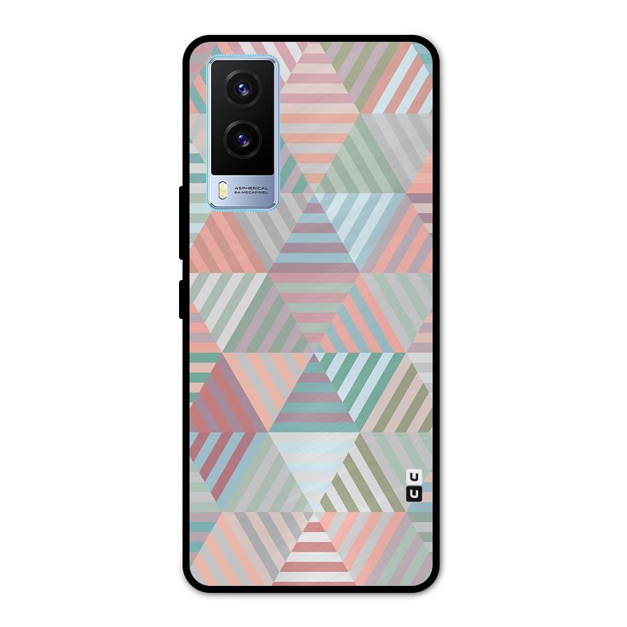 Abstract Triangle Lines Metal Back Case for Vivo V21e 5G