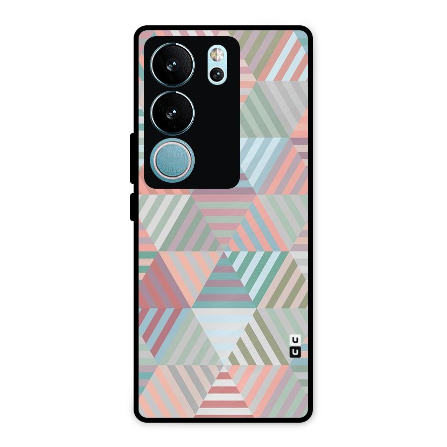 Abstract Triangle Lines Metal Back Case for Vivo V29