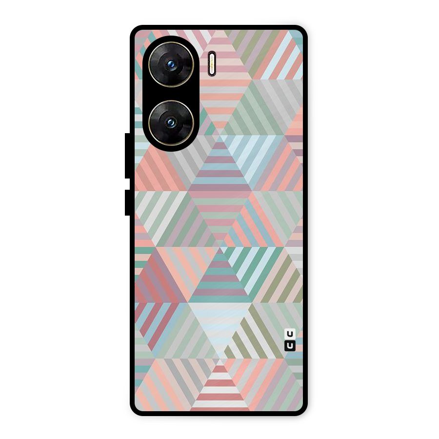 Abstract Triangle Lines Metal Back Case for Vivo V29e