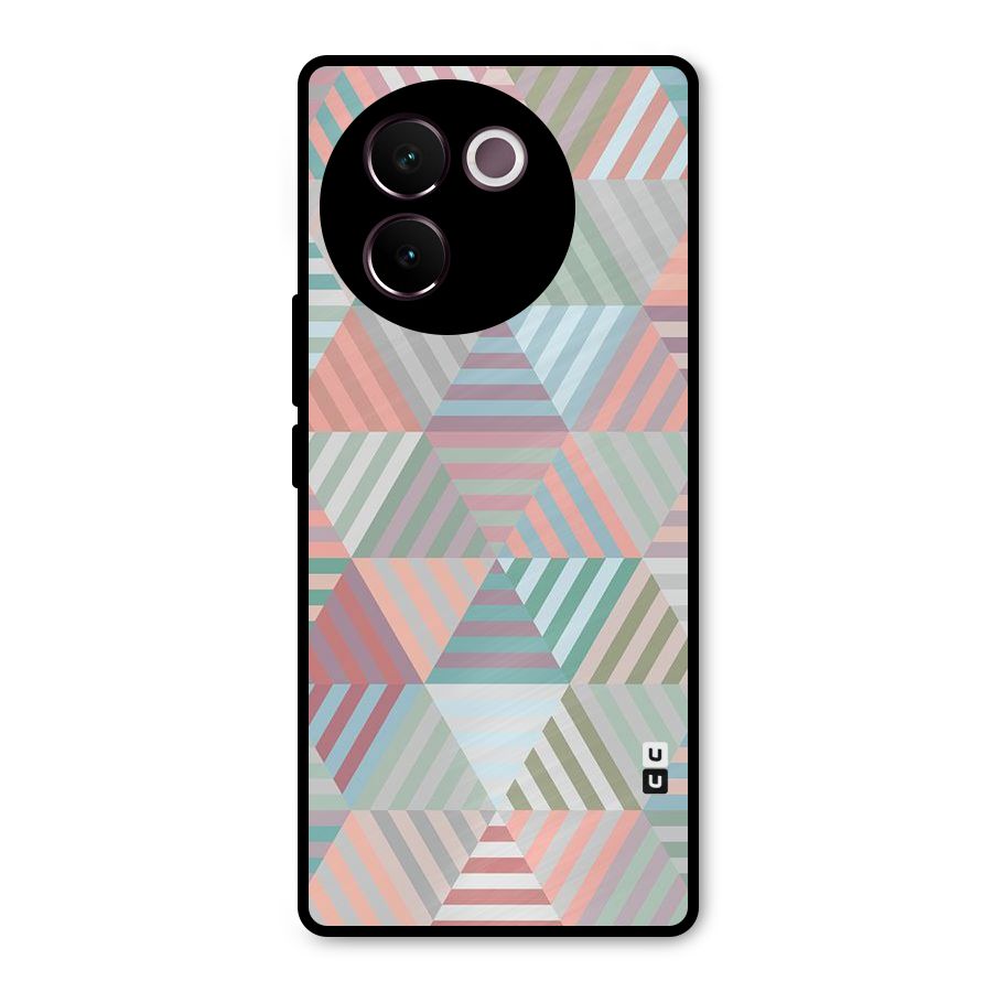 Abstract Triangle Lines Metal Back Case for Vivo V30e
