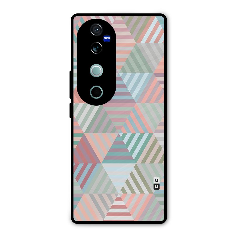 Abstract Triangle Lines Metal Back Case for Vivo V40