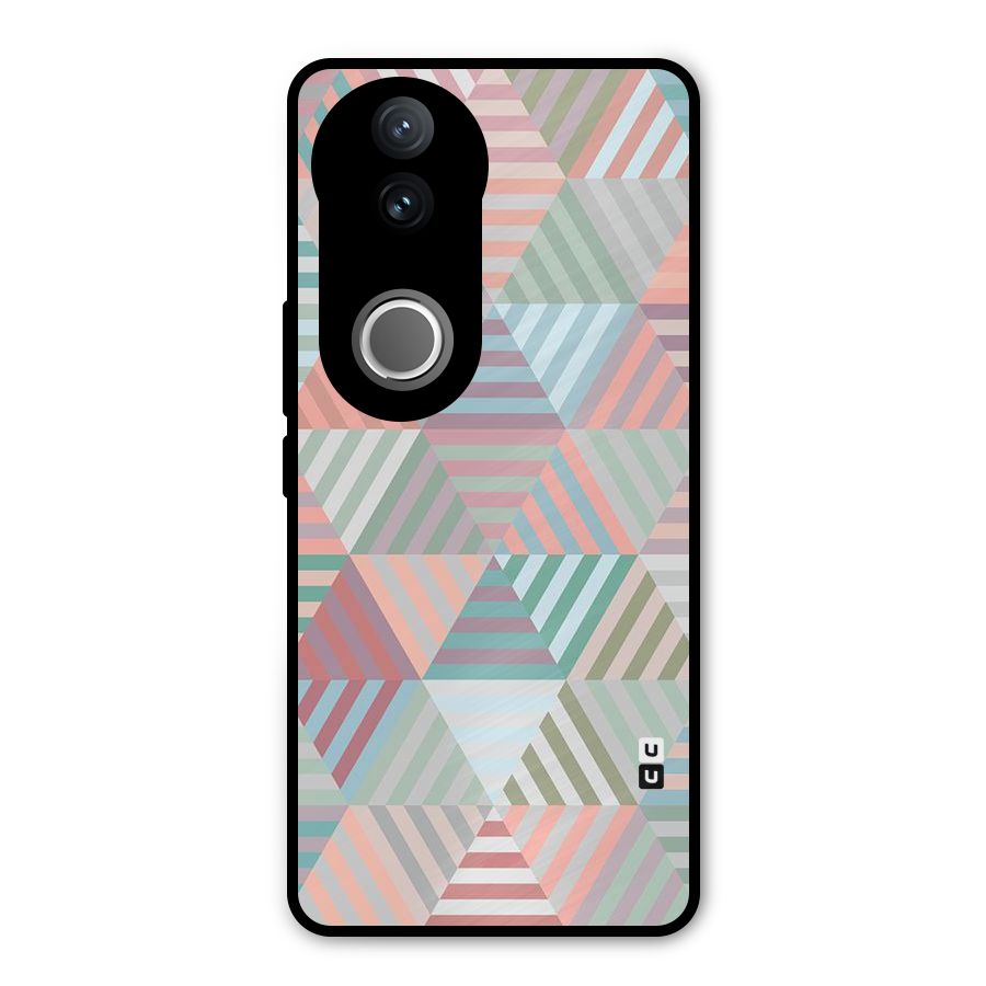 Abstract Triangle Lines Metal Back Case for Vivo V50e