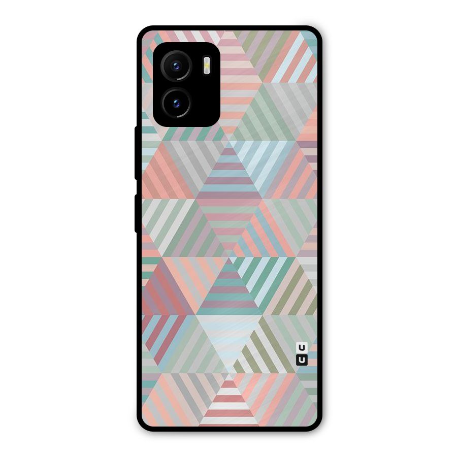 Abstract Triangle Lines Metal Back Case for Vivo Y15s