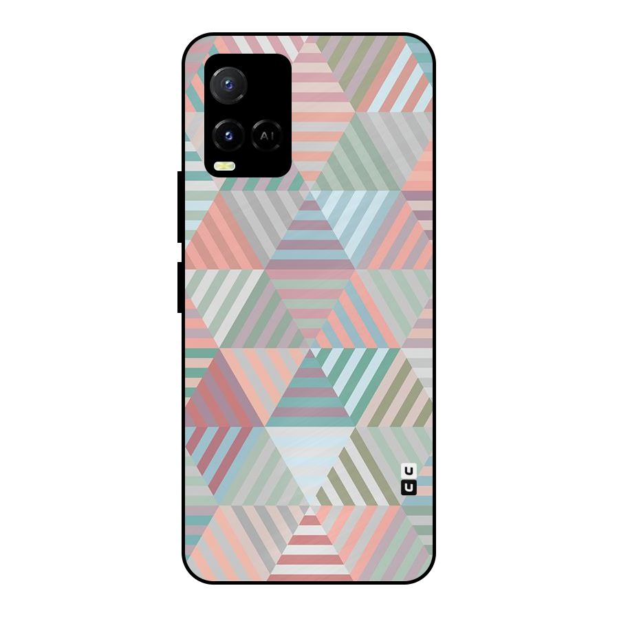 Abstract Triangle Lines Metal Back Case for Vivo Y21