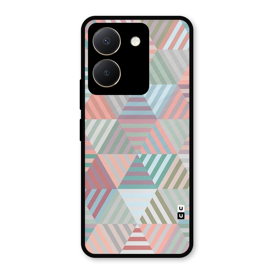 Abstract Triangle Lines Metal Back Case for Vivo Y36