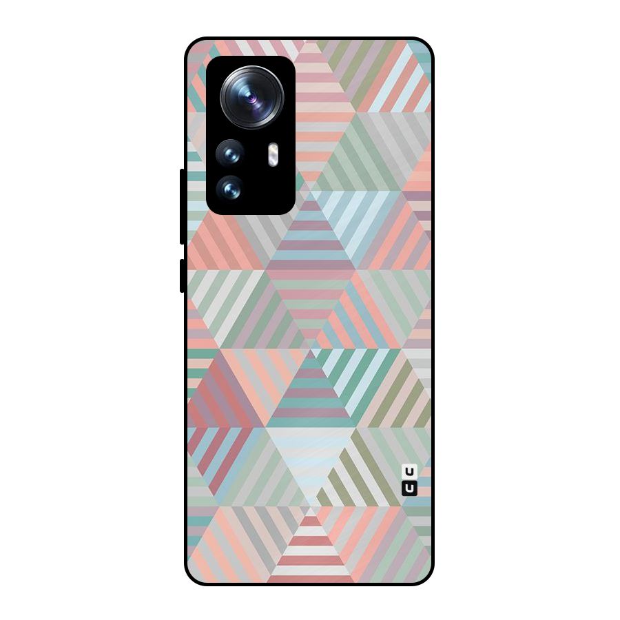 Abstract Triangle Lines Metal Back Case for Xiaomi 12 Pro