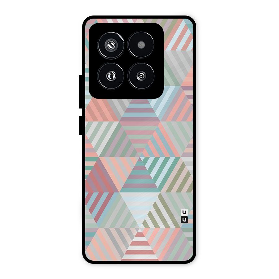 Abstract Triangle Lines Metal Back Case for Xiaomi 14 Pro