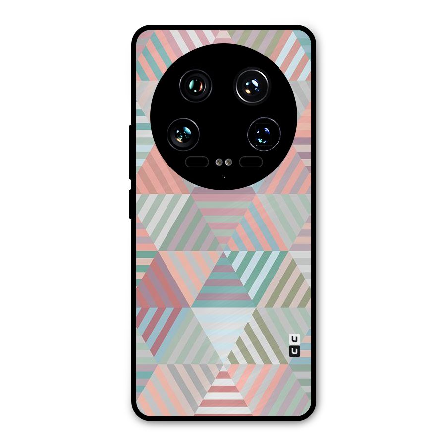 Abstract Triangle Lines Metal Back Case for Xiaomi 14 Ultra