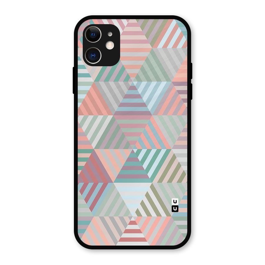 Abstract Triangle Lines Metal Back Case for iPhone 11