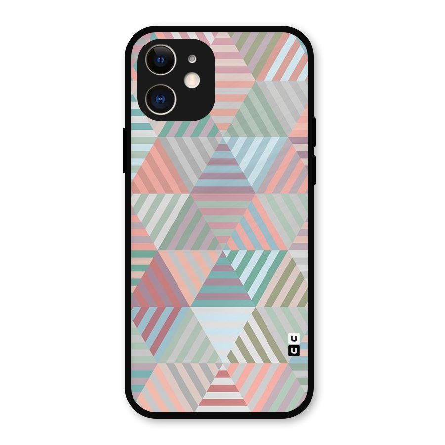 Abstract Triangle Lines Metal Back Case for iPhone 12