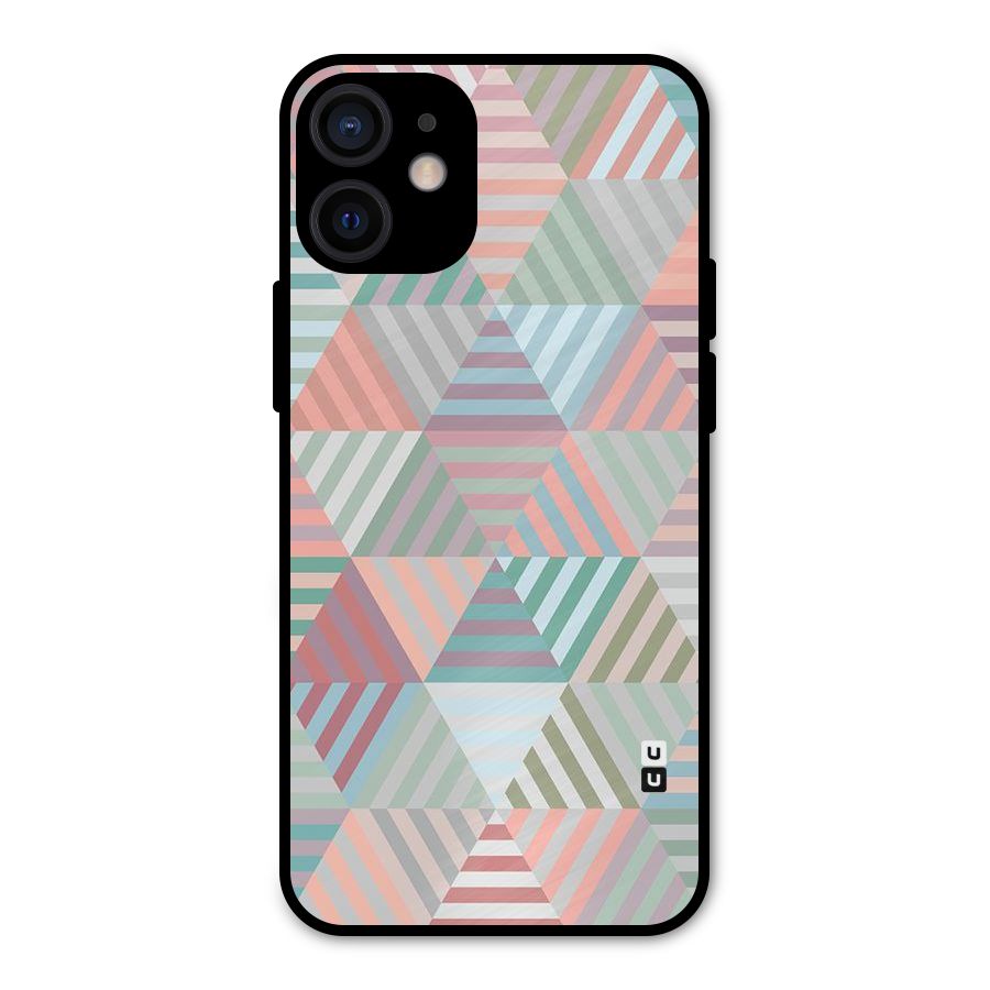 Abstract Triangle Lines Metal Back Case for iPhone 12 Mini